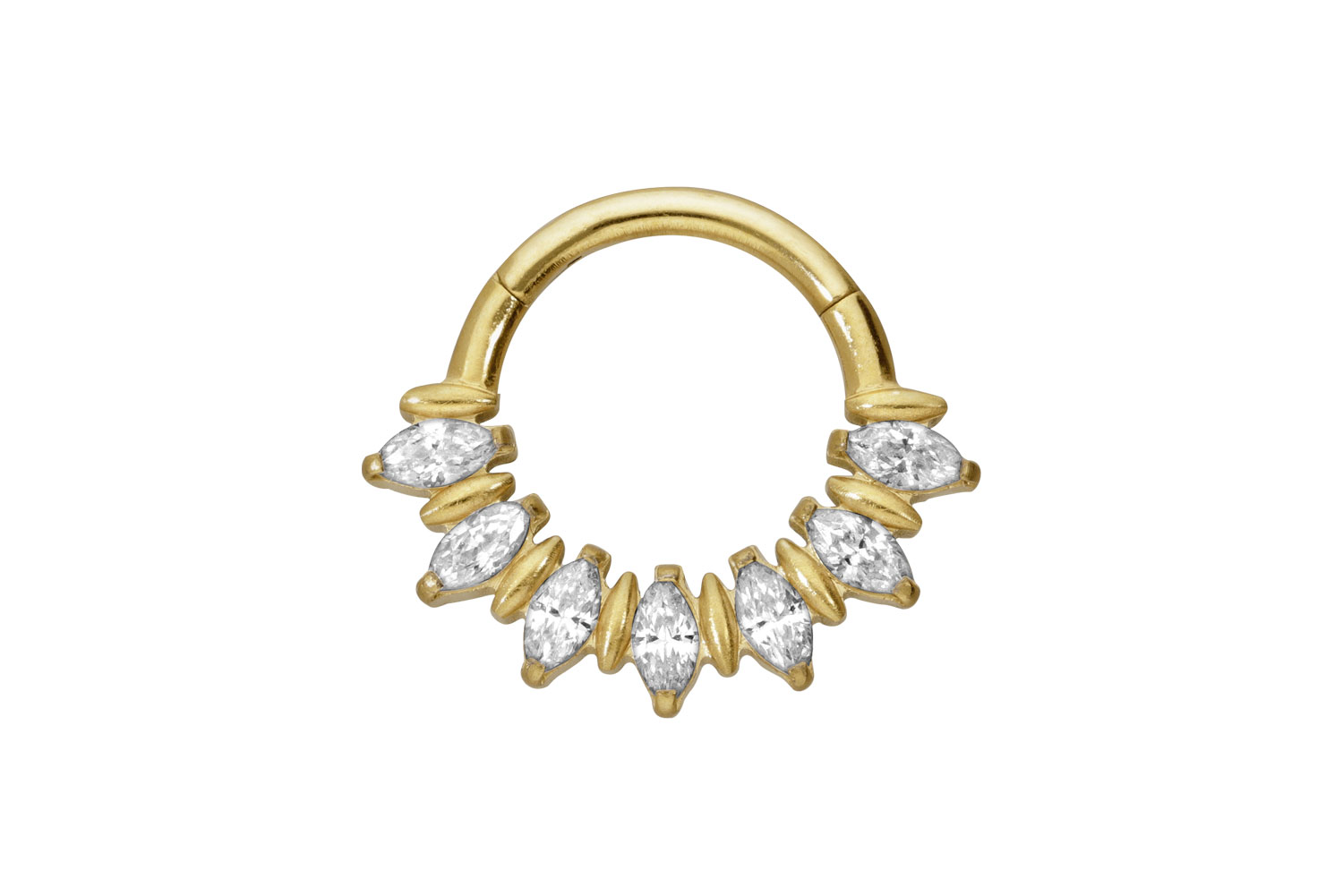 Titan Segmentring Clicker Piercing 7 EINGEFASSTE KRISTALLTROPFEN